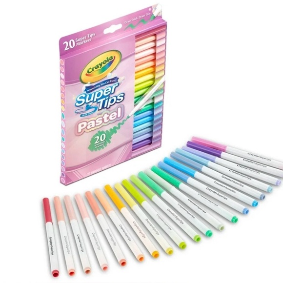 Crayola Supertips Pastel Markers (20ct), Washable Cute Markers - Picture 1 of 4
